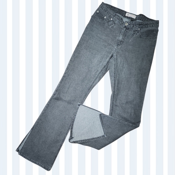 Arizona Jean Co. Women’s Gray Bootcut Jeans Size 7 – Side Slit Cuffs, Stretch - Picture 1 of 7
